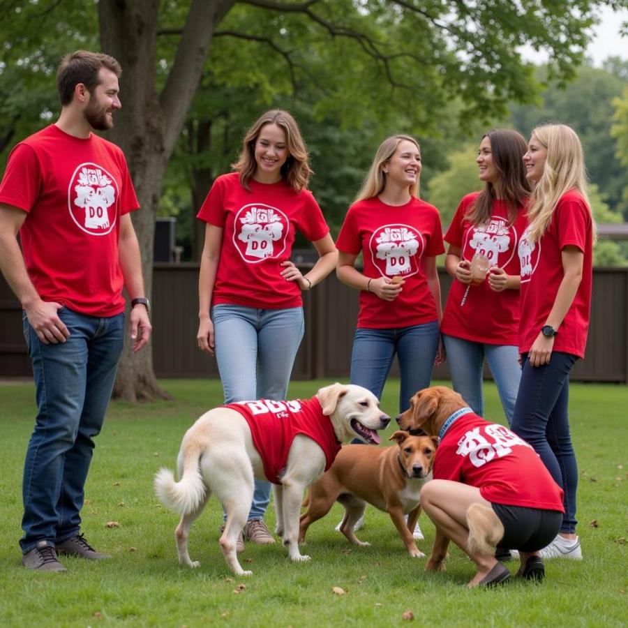 Dog Owner Sharing Love with Red Dog Beer Shirt