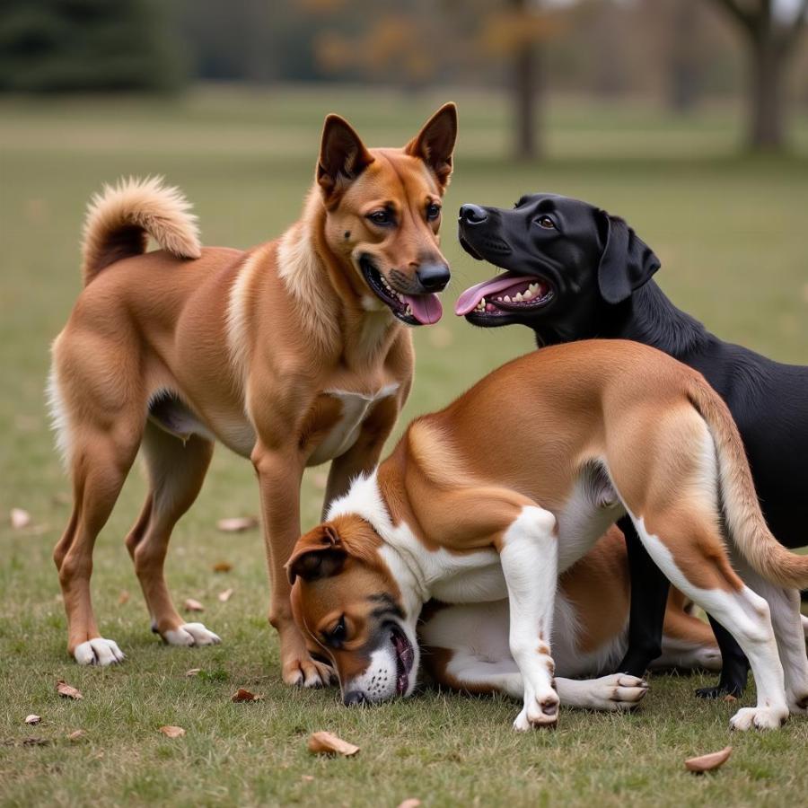 Dogs Demonstrating Pack Hierarchy