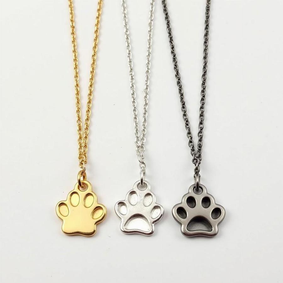 Dog Paw Necklace Materials: Gold, Silver, and Stainless Steel