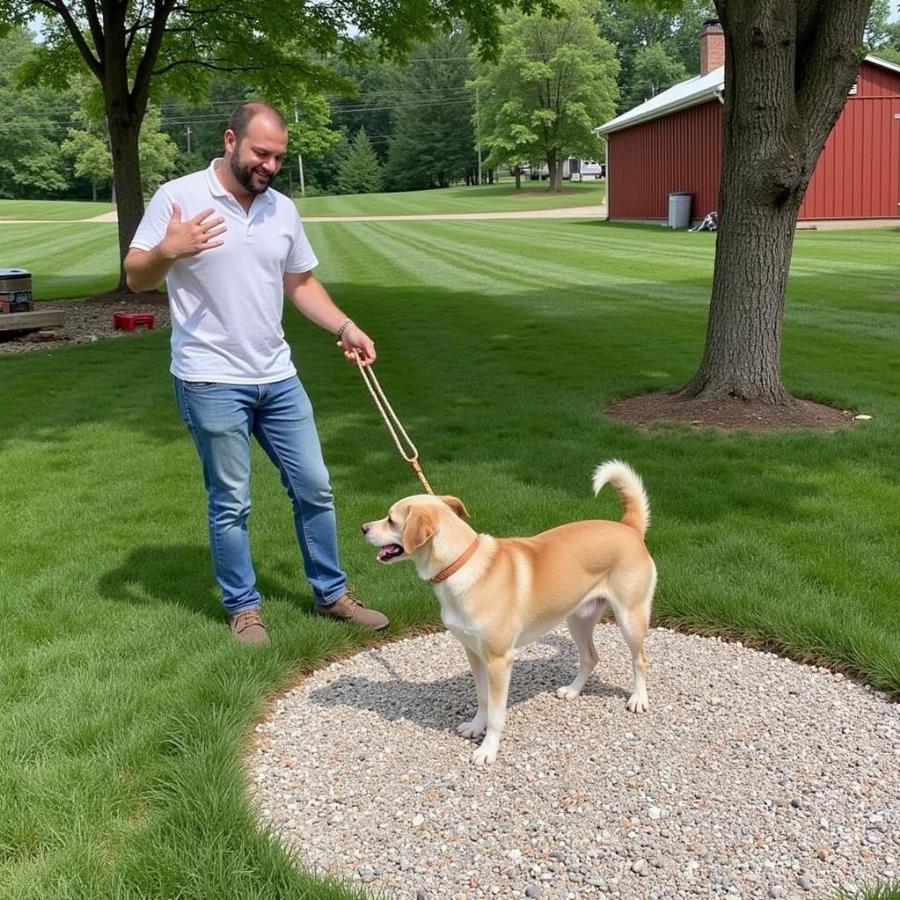 Dog Peeing in a Designated Area