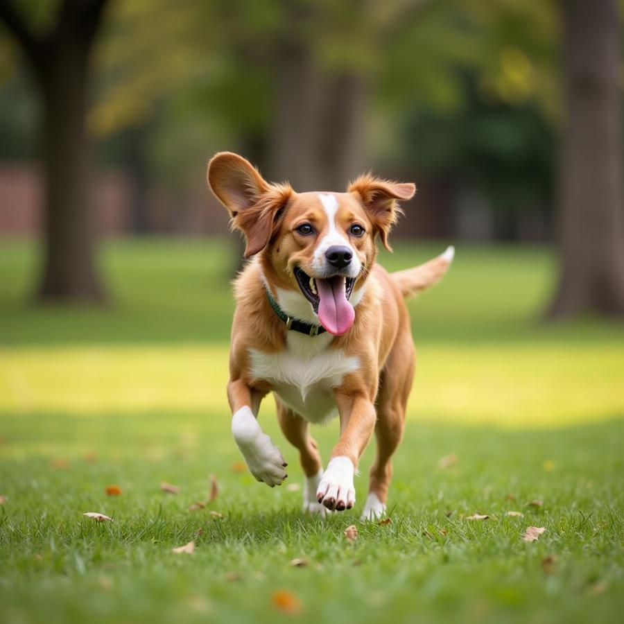 Happy Dog Playing Fetch