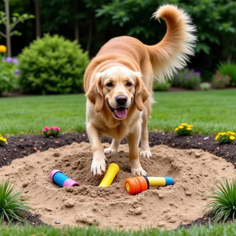 Dog Playing in Designated Digging Area