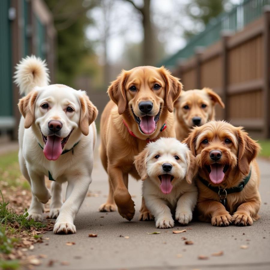 Dogs Socializing at Daycare