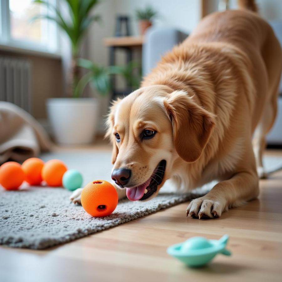 Dog Playing with Toys - Enrichment