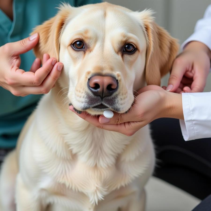 Dog Receiving Medication