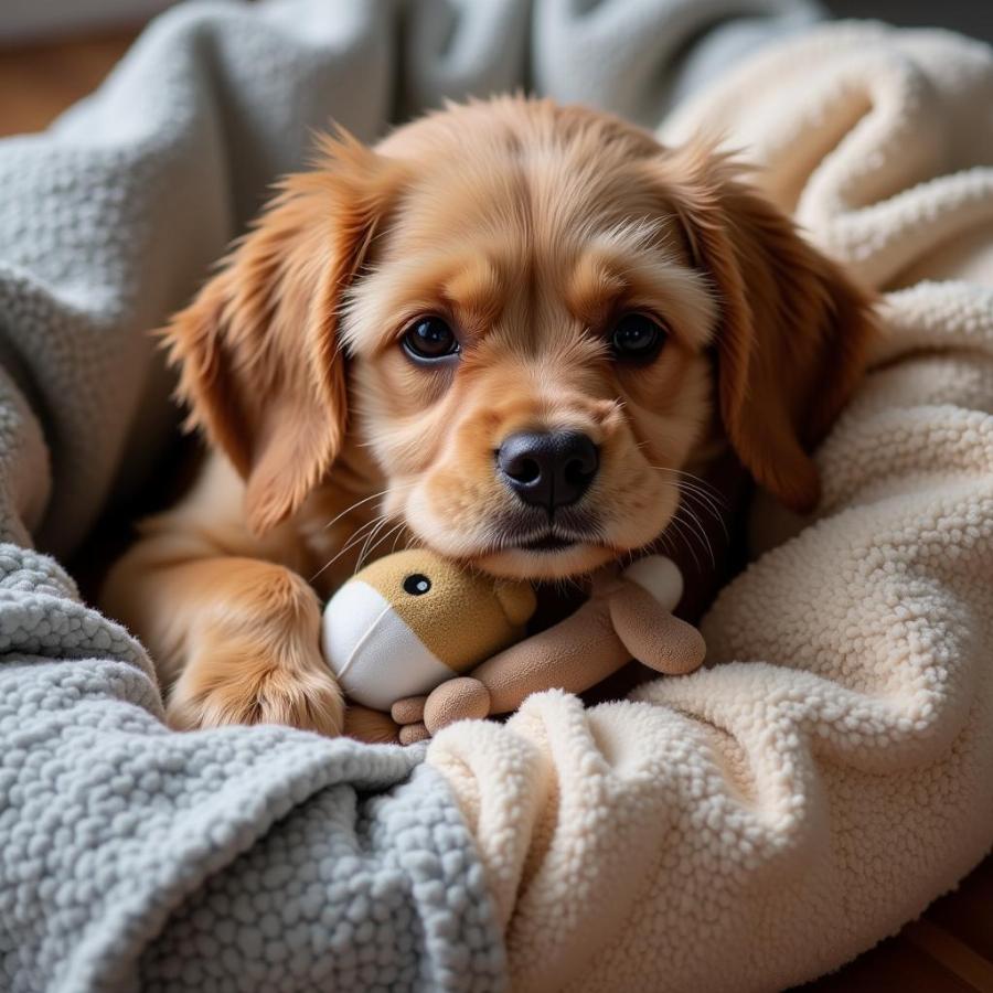 Dog Relaxing in Trundle Bed