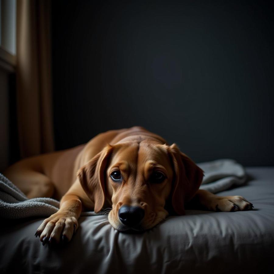 Dog Resting Comfortably After Concussion