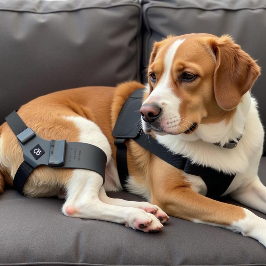 Dog Resting with CCL Brace