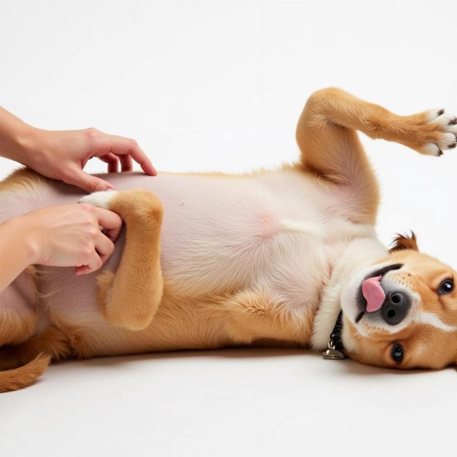 Dog Demonstrating Scratch Reflex with Leg Kick