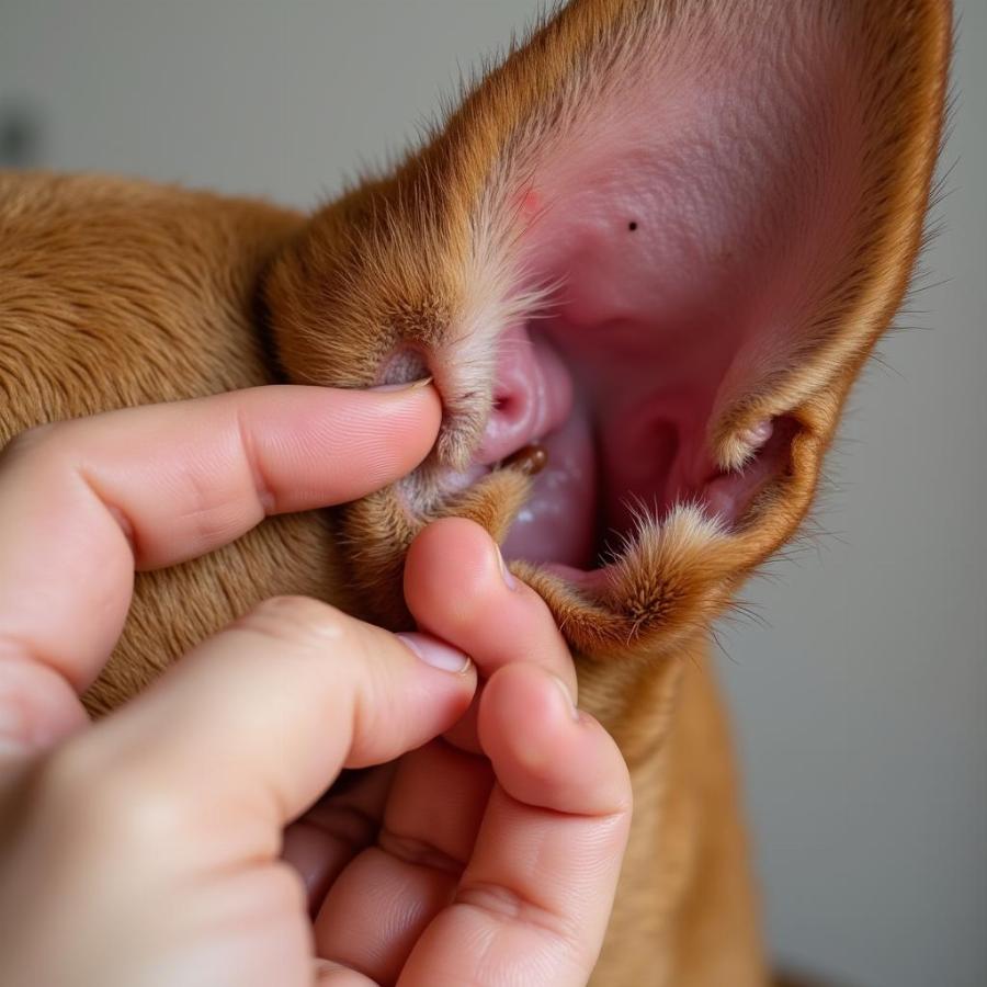 Dog Scratching Ears Due to Mites