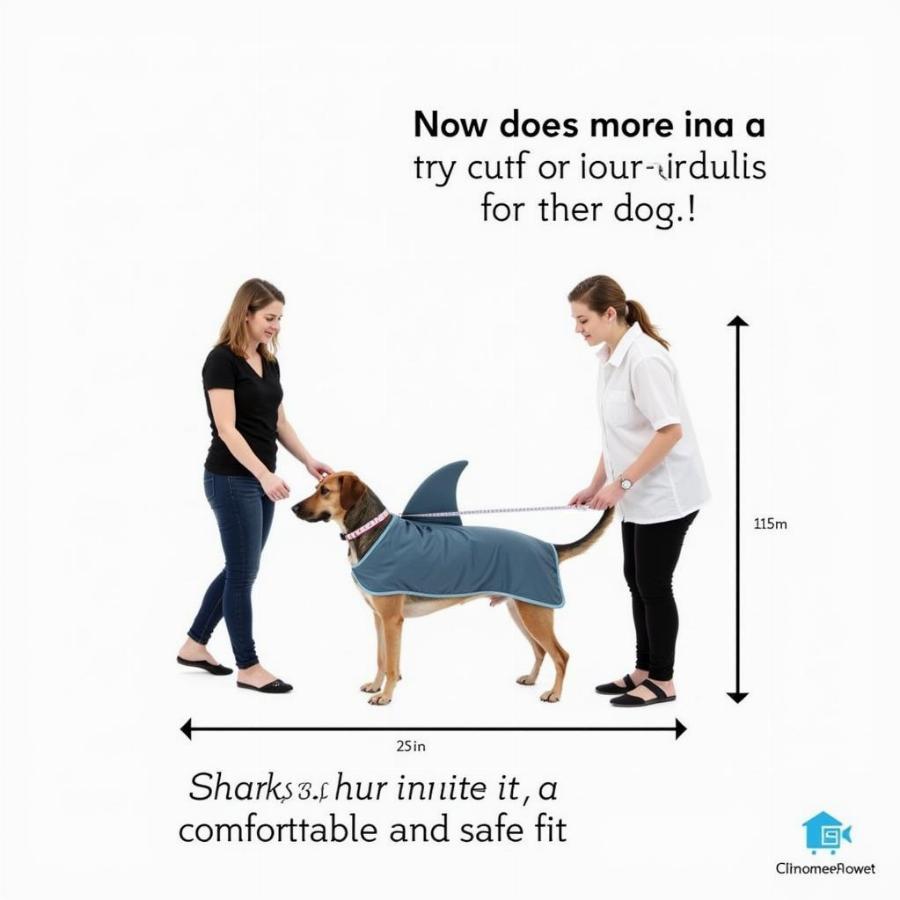 Dog shark costume fitting guide