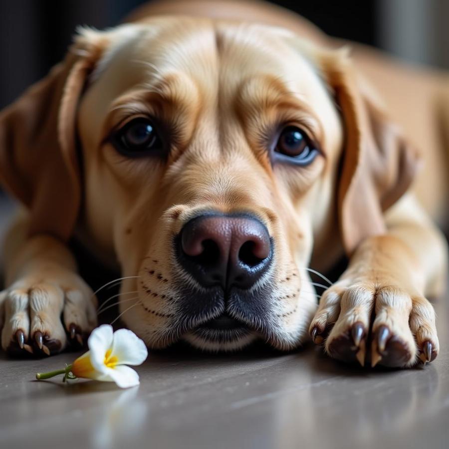 Dog Showing Symptoms of Sweet Pea Poisoning