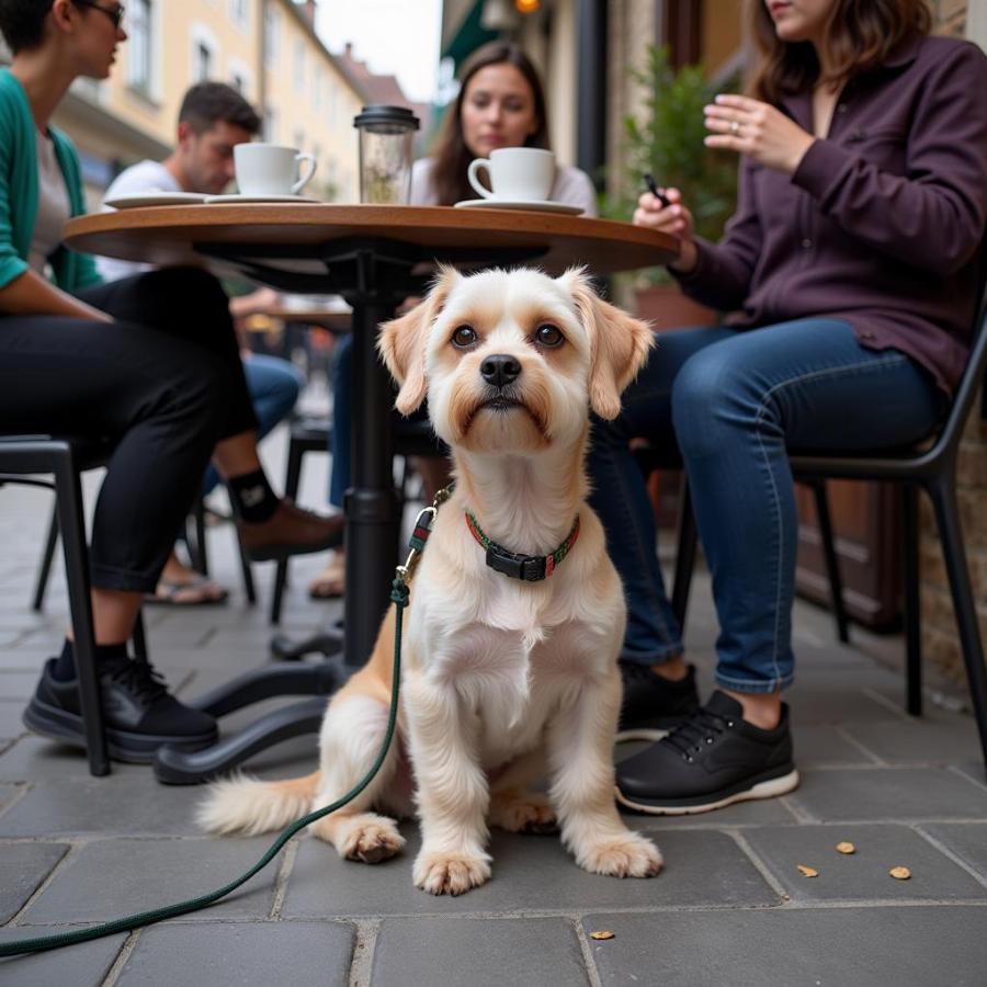 Well-Behaved Dog at a Dog-Friendly Cafe