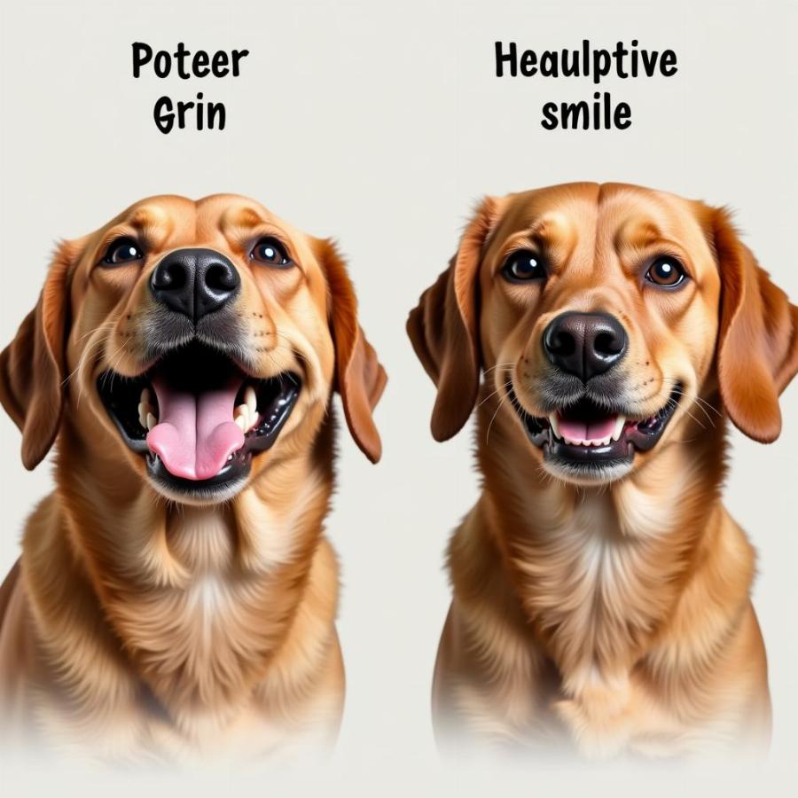 Dog Submissive Grin vs. Real Smile