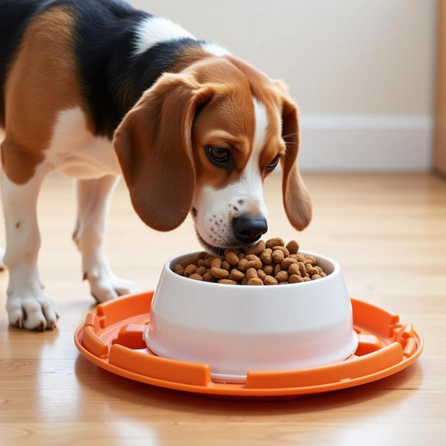 Dog Successfully Retrieving Food from a Puzzle Feeder