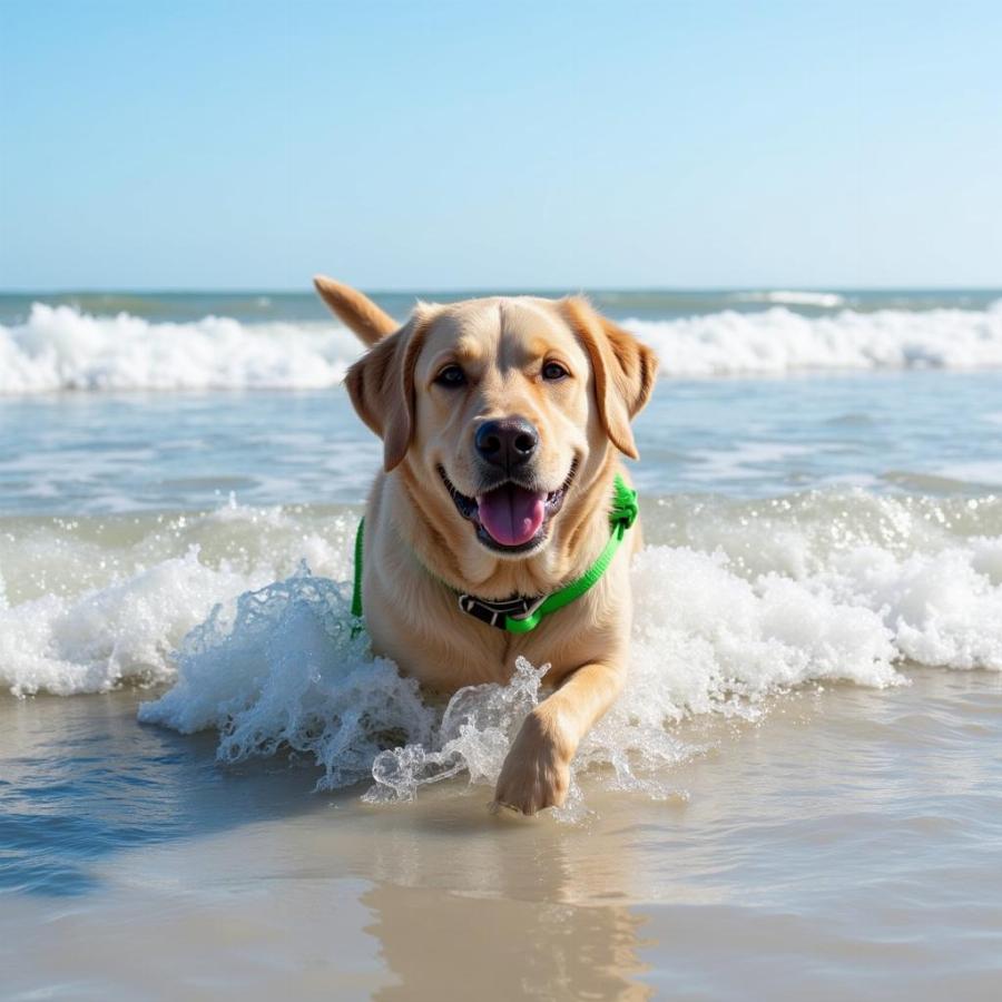 Dog Swimming at Jacksonville Beach