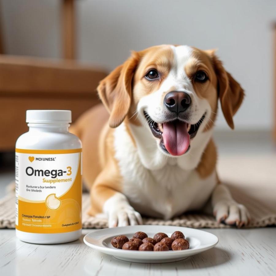 Dog Taking Omega-3 Supplement