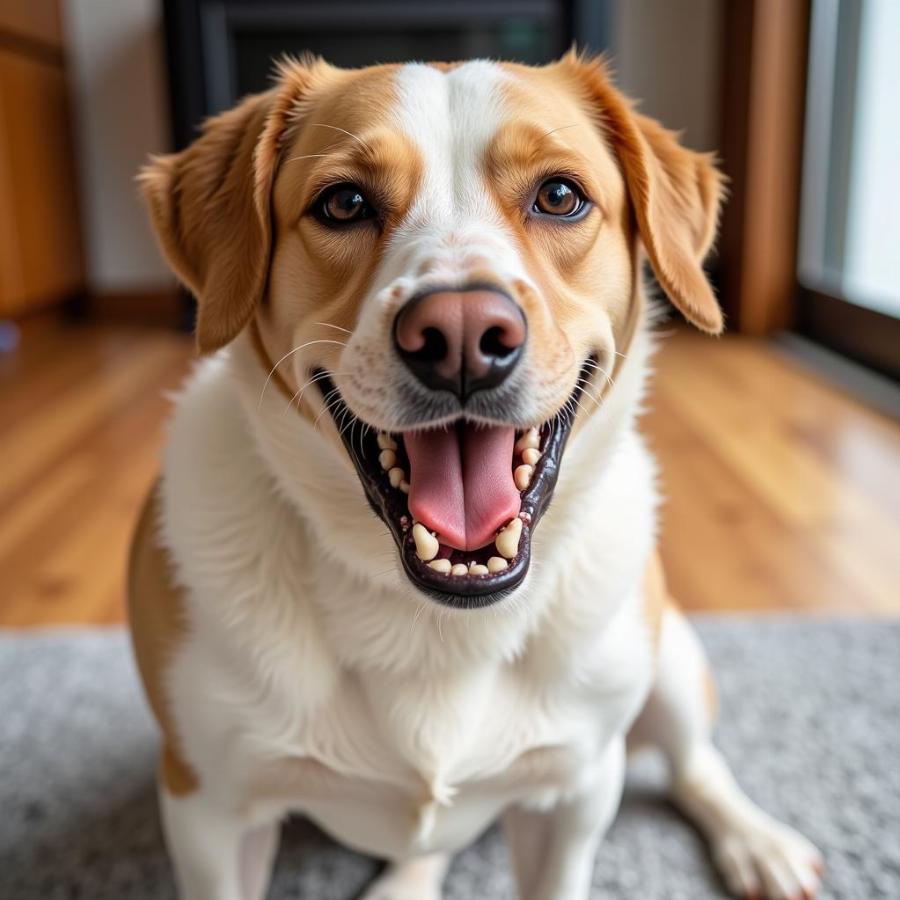 Dog chewing a valerian chew