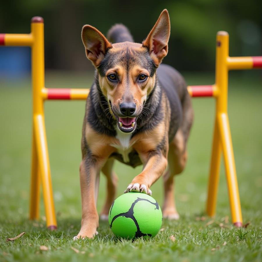 Dog Showing Tenacity and Determination