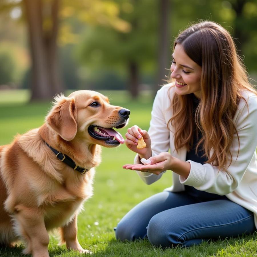 Using treats for dog training in Peoria