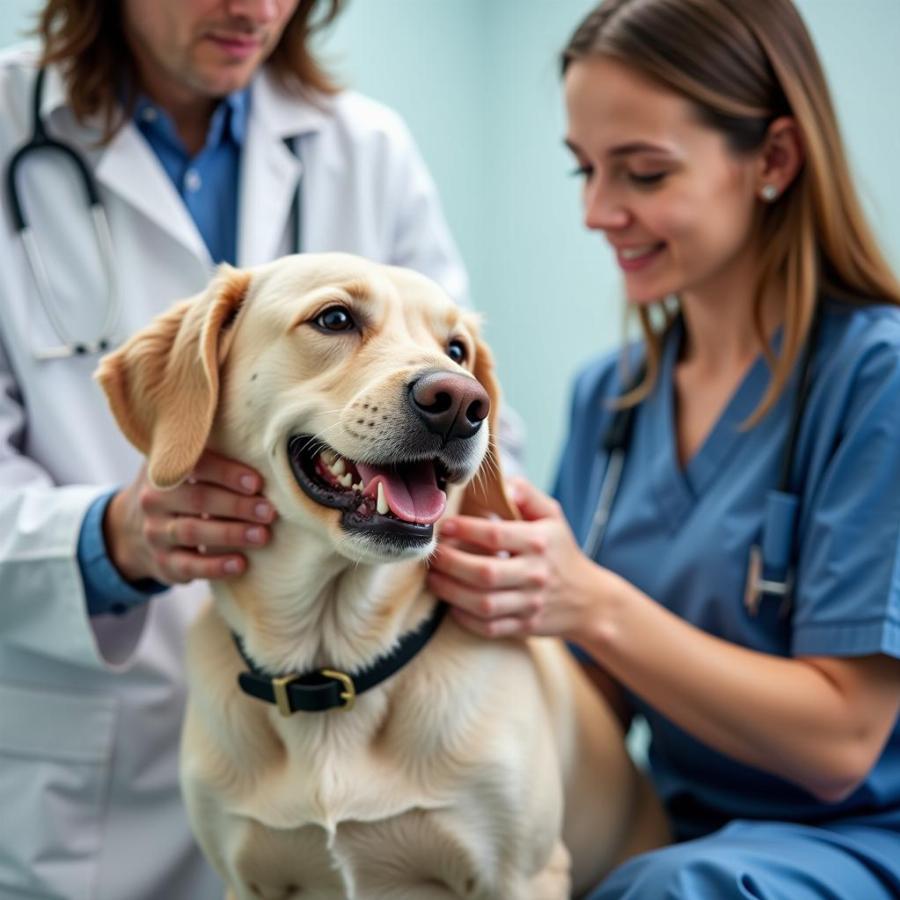 Veterinarian Examining Dog with Loss of Appetite