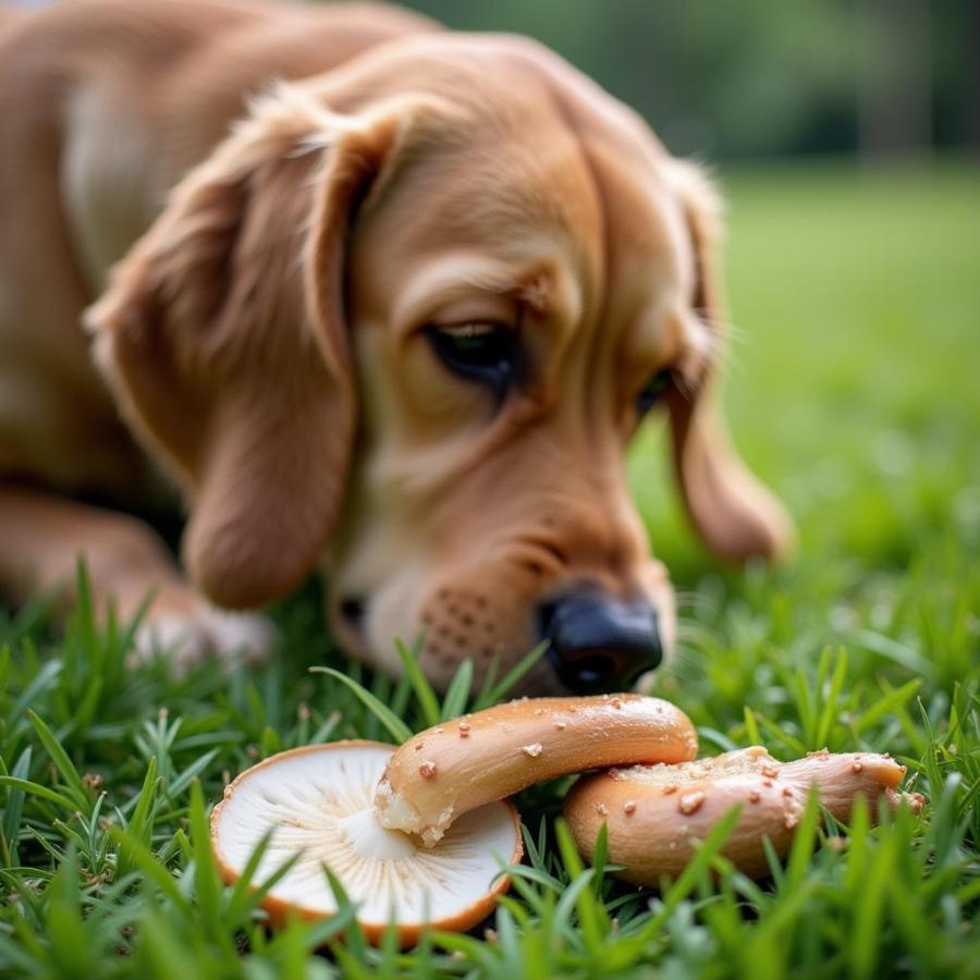 Dog Vomiting After Eating a Mushroom in the Yard