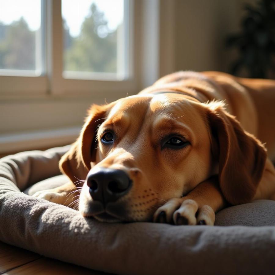 Dog waking up early due to sunlight