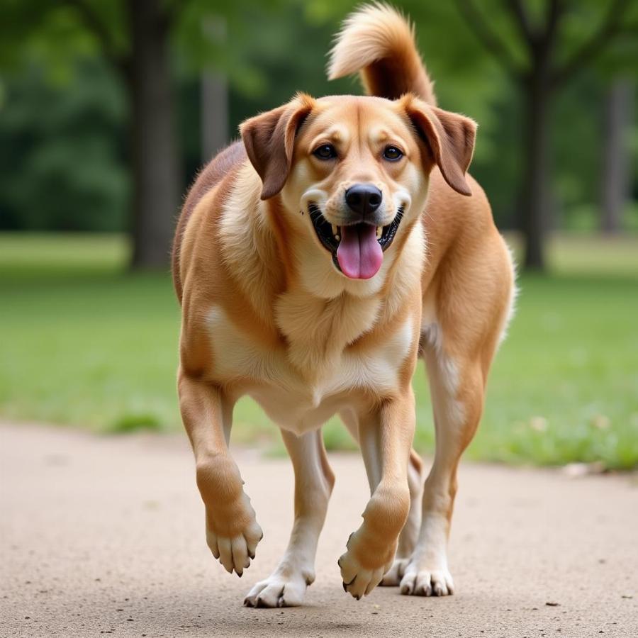 Healthy Dog Walking on Four Legs