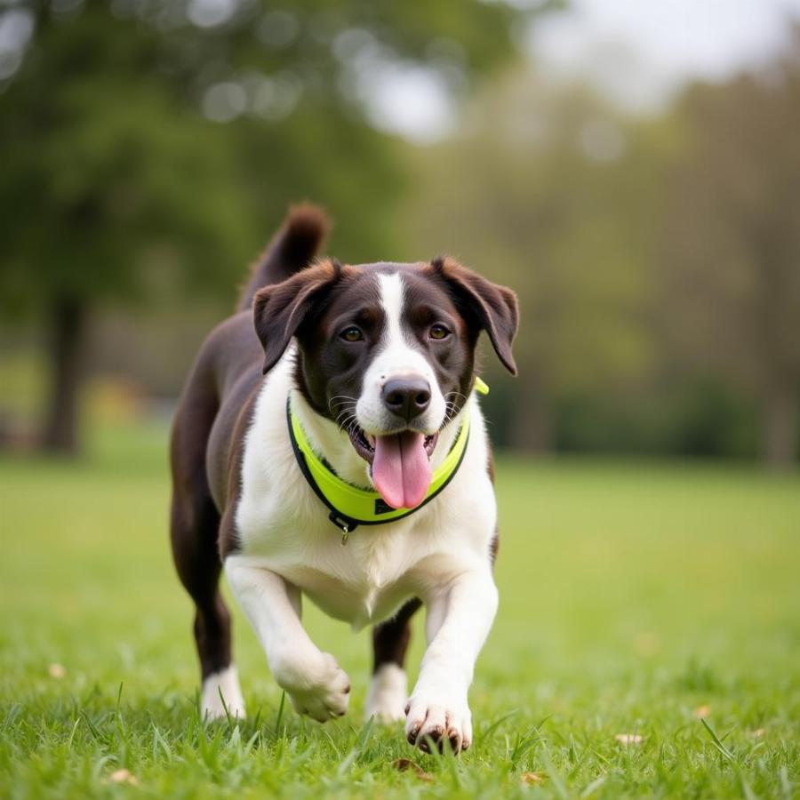 Dog Wearing Breakaway Collar in a Park