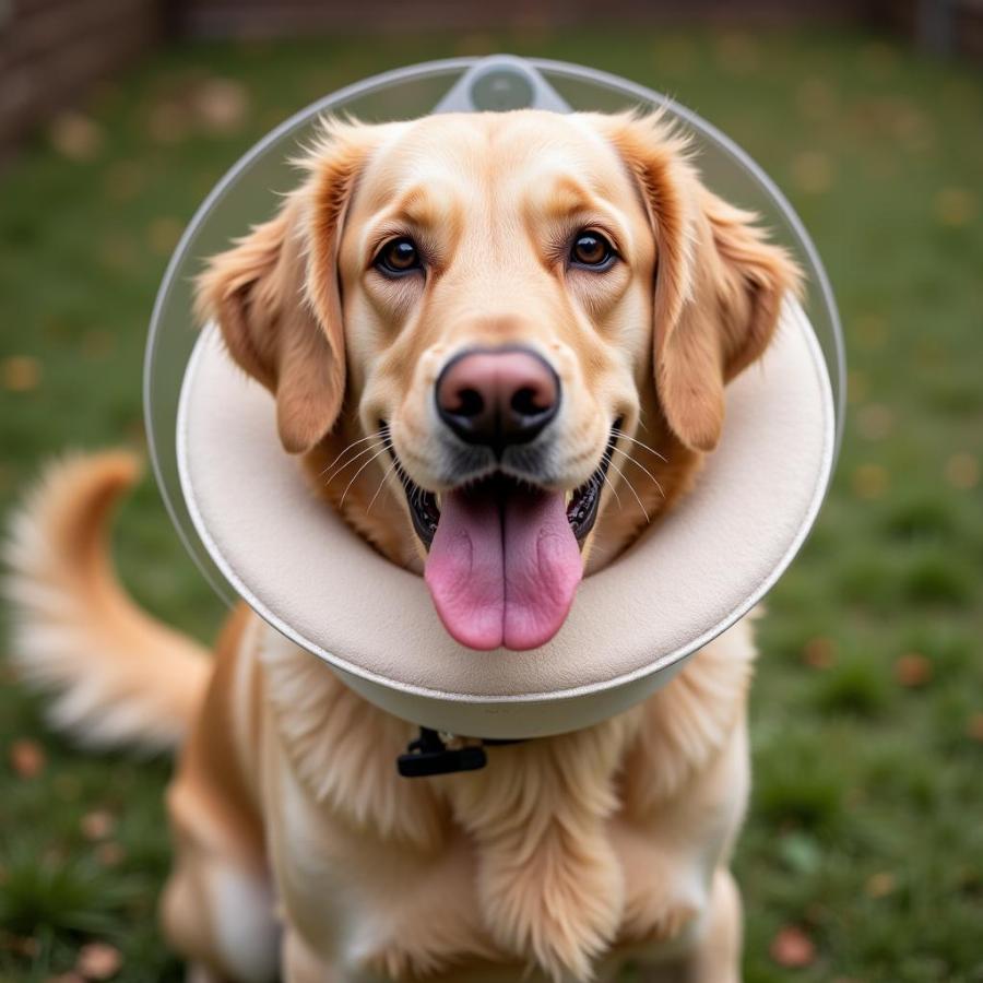 Dog Wearing an E-Collar