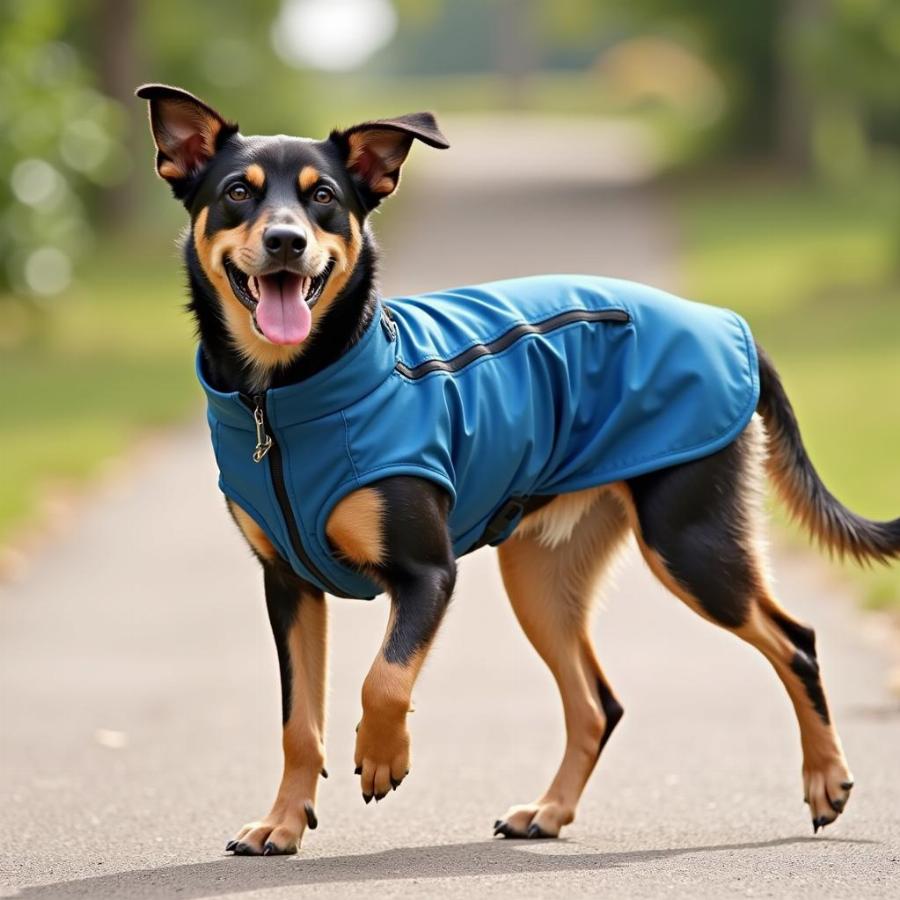 Happy Dog in a Jacket