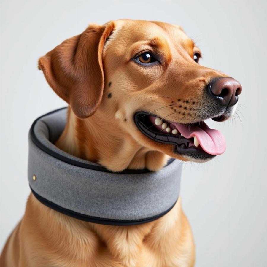 Dog Wearing a Protective Collar After Surgery