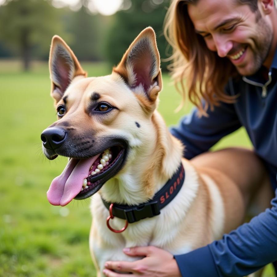 Dog Wearing Slopehill Collar During Training