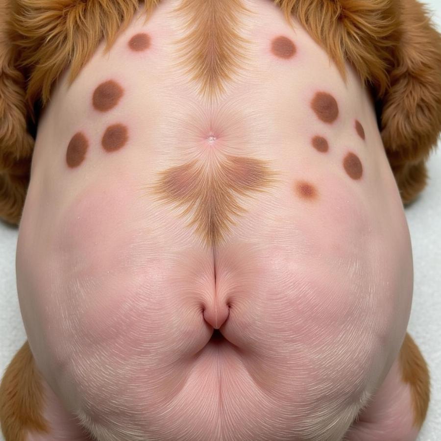 Close-up of Brown Spots on Dog's Tummy