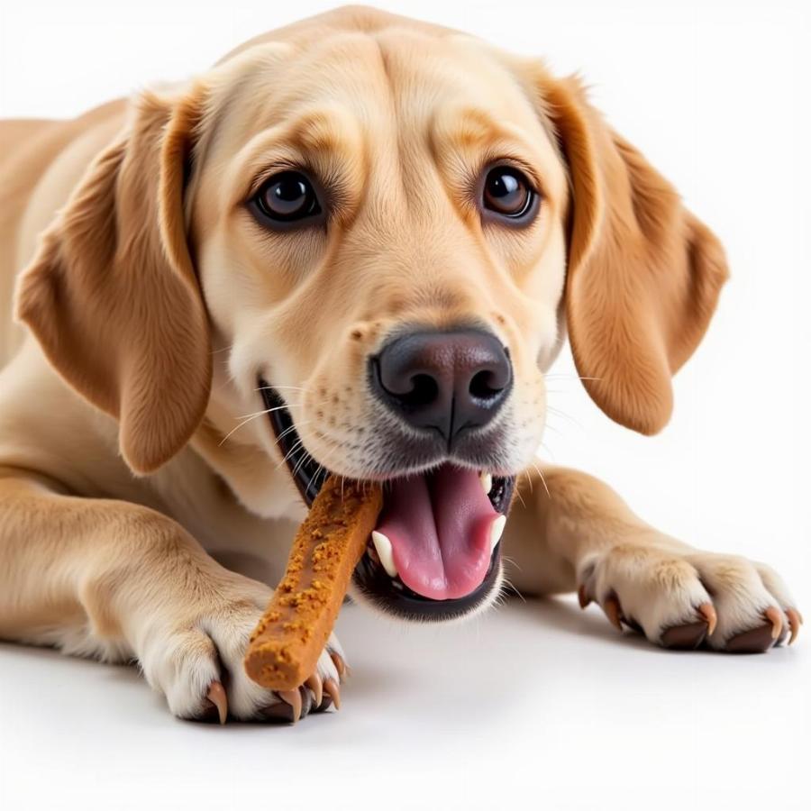 Dog with Calming Treat