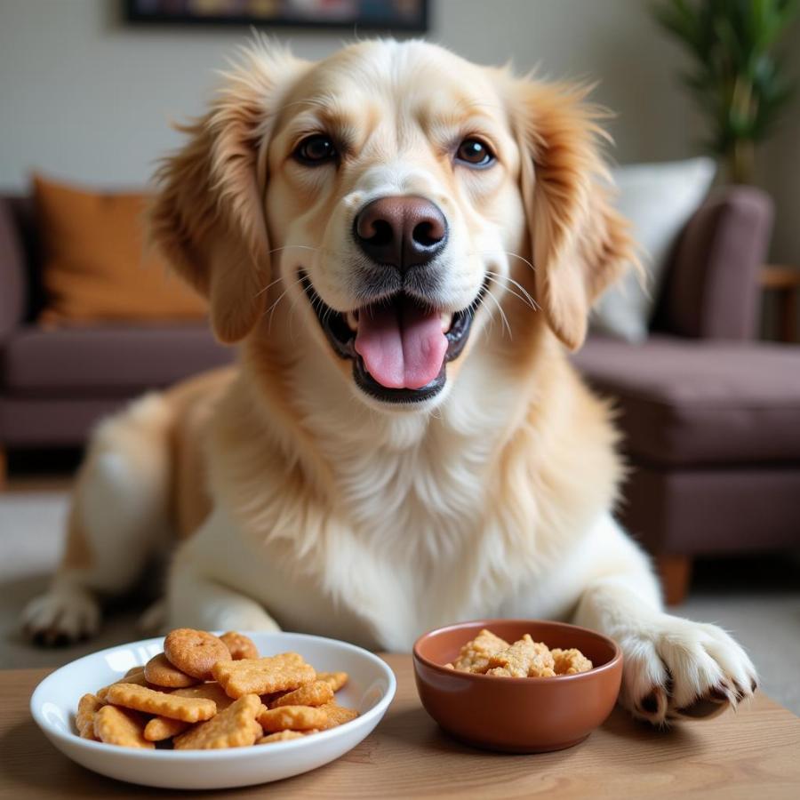 Dog with Healthy Treats