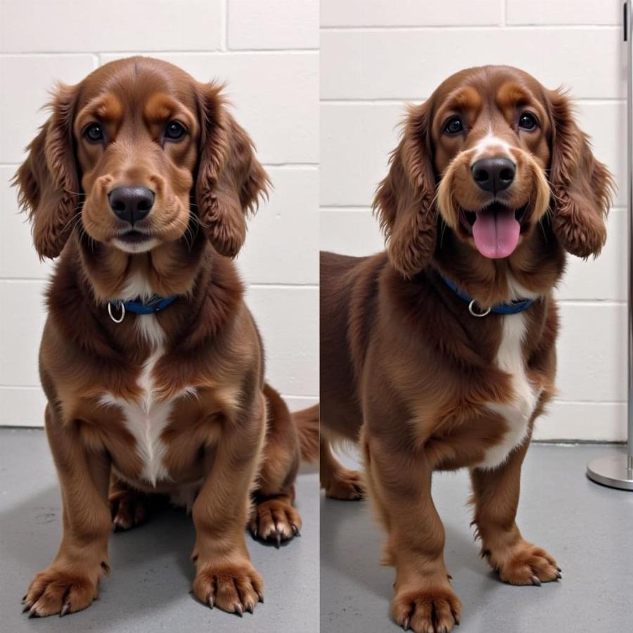 Dog with Shiny Plum Silky Coat