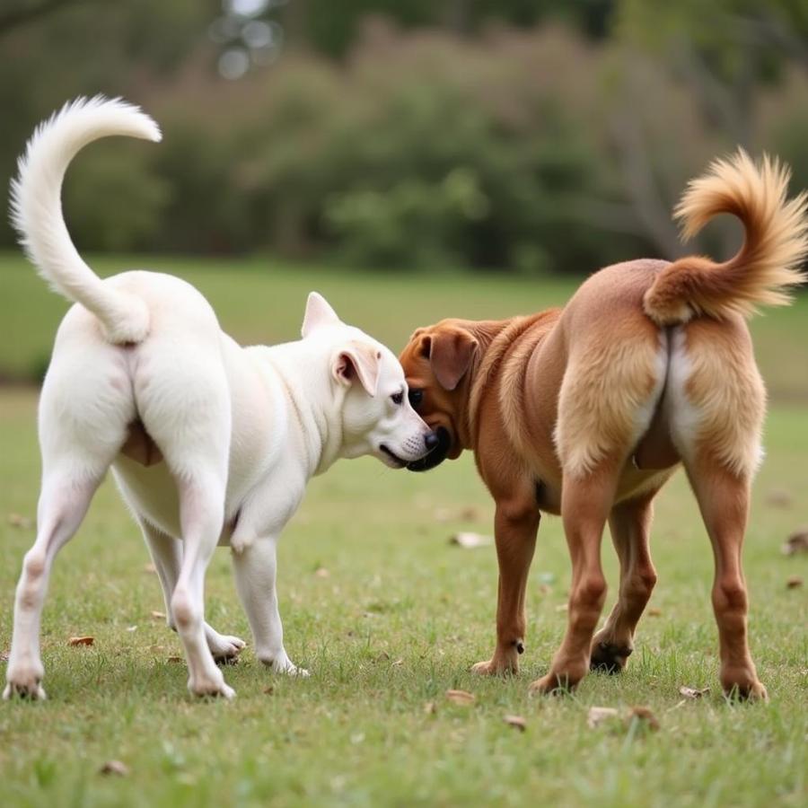 Dogs Greeting Each Other Through Sniffing: Canine Communication