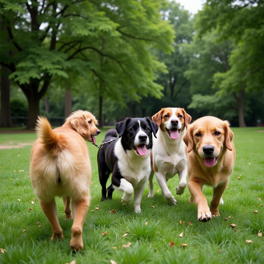 Dogs Playing in Prospect Park, Brooklyn