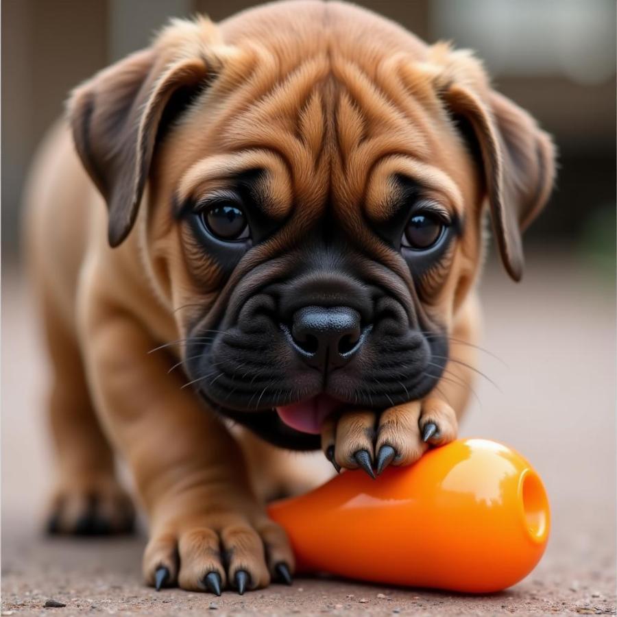 Playful Dogue de Bordeaux Puppy