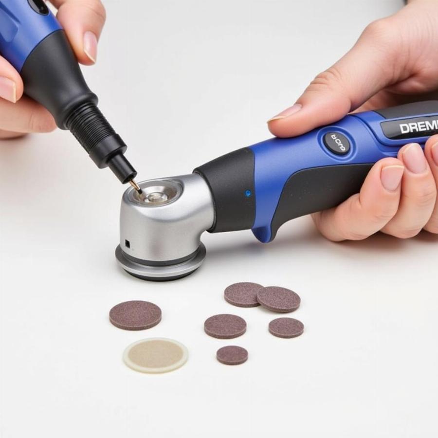 Dremel 4000 pet nail grinding setup with the 7300-PT attachment and sanding bands