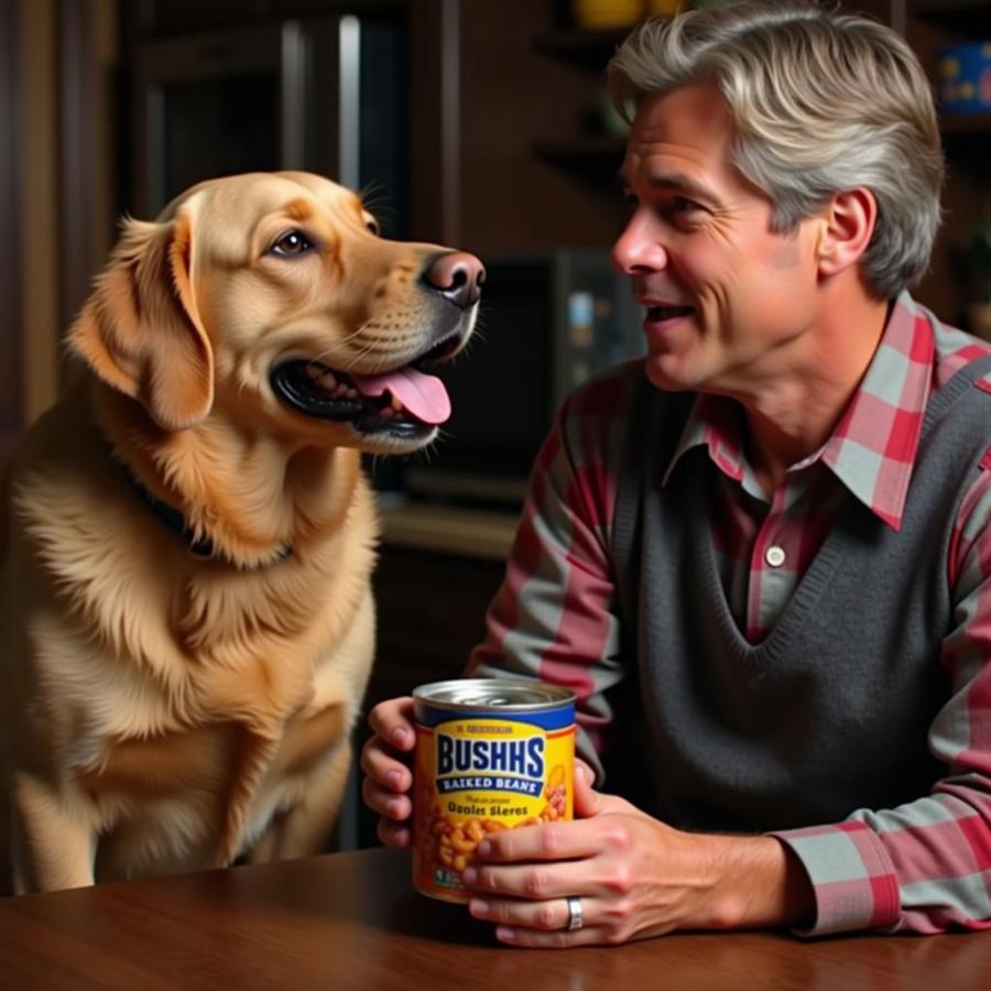 Duke the Dog in a Bush's Baked Beans Commercial