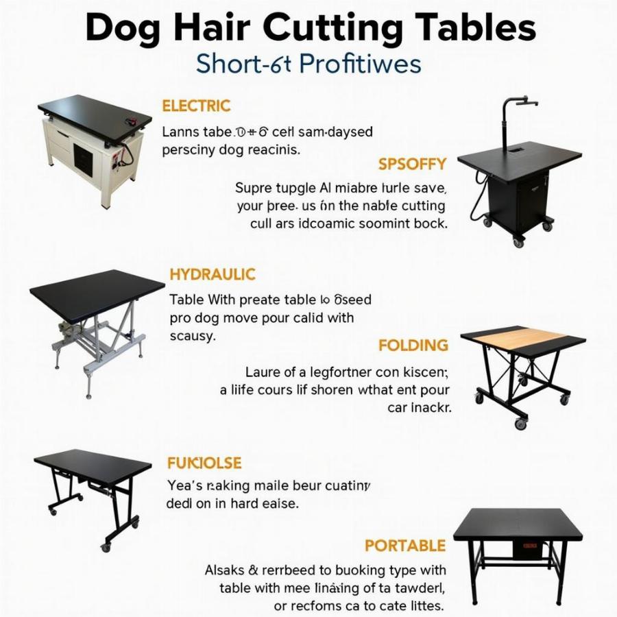 Types of Dog Hair Cutting Tables