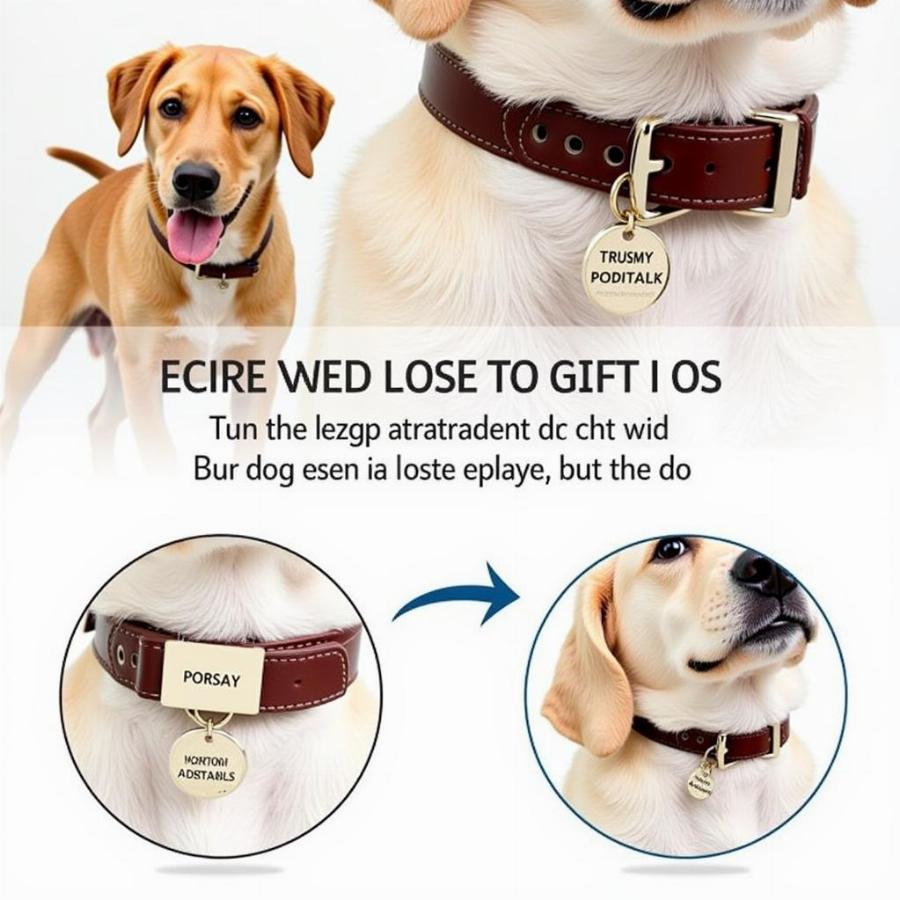 Properly Attached Engraved Dog ID Tag