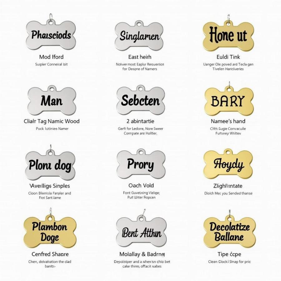 Engraved Dog Name Tags in Various Shapes