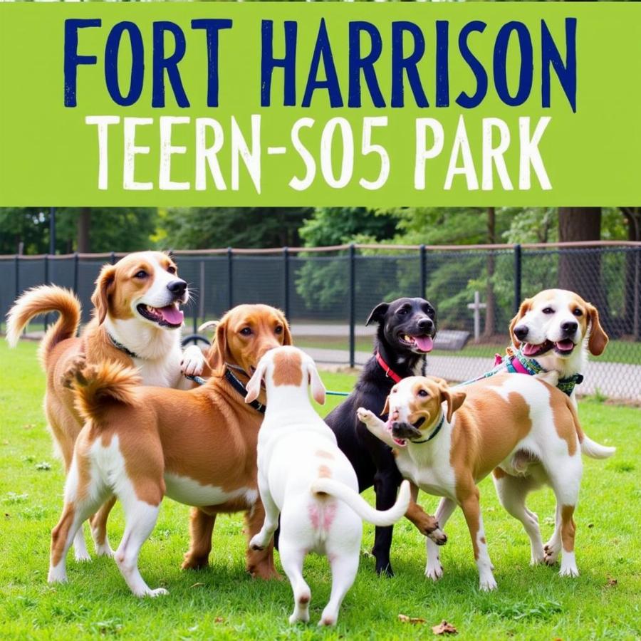 Dogs Playing at Fort Harrison Dog Park