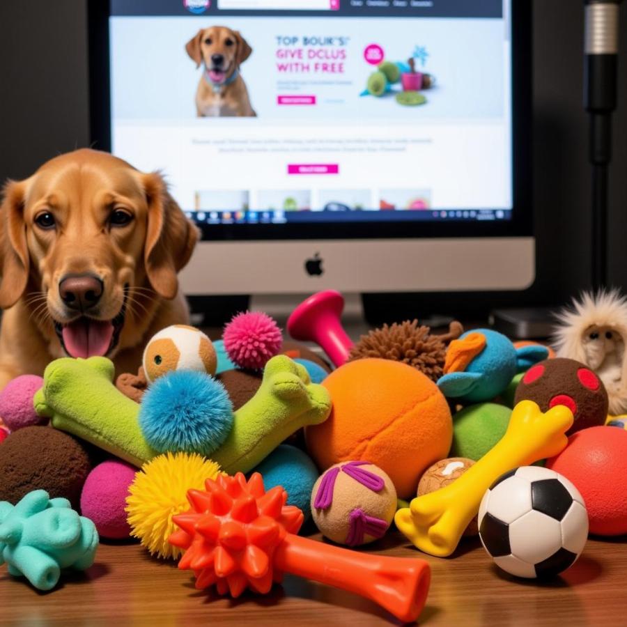 Free dog toys from an online retailer