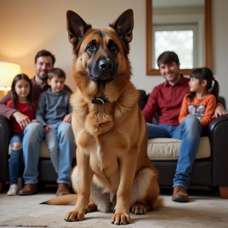 German Shepherd Chow Dog with a Family