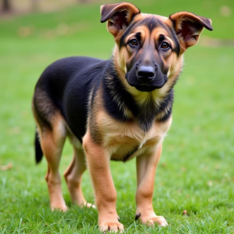 Hình ảnh chú chó trưởng thành lai German Shepherd và Weenie