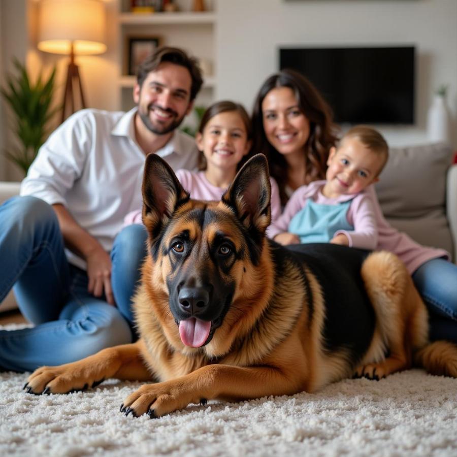 German Shepherd with Family